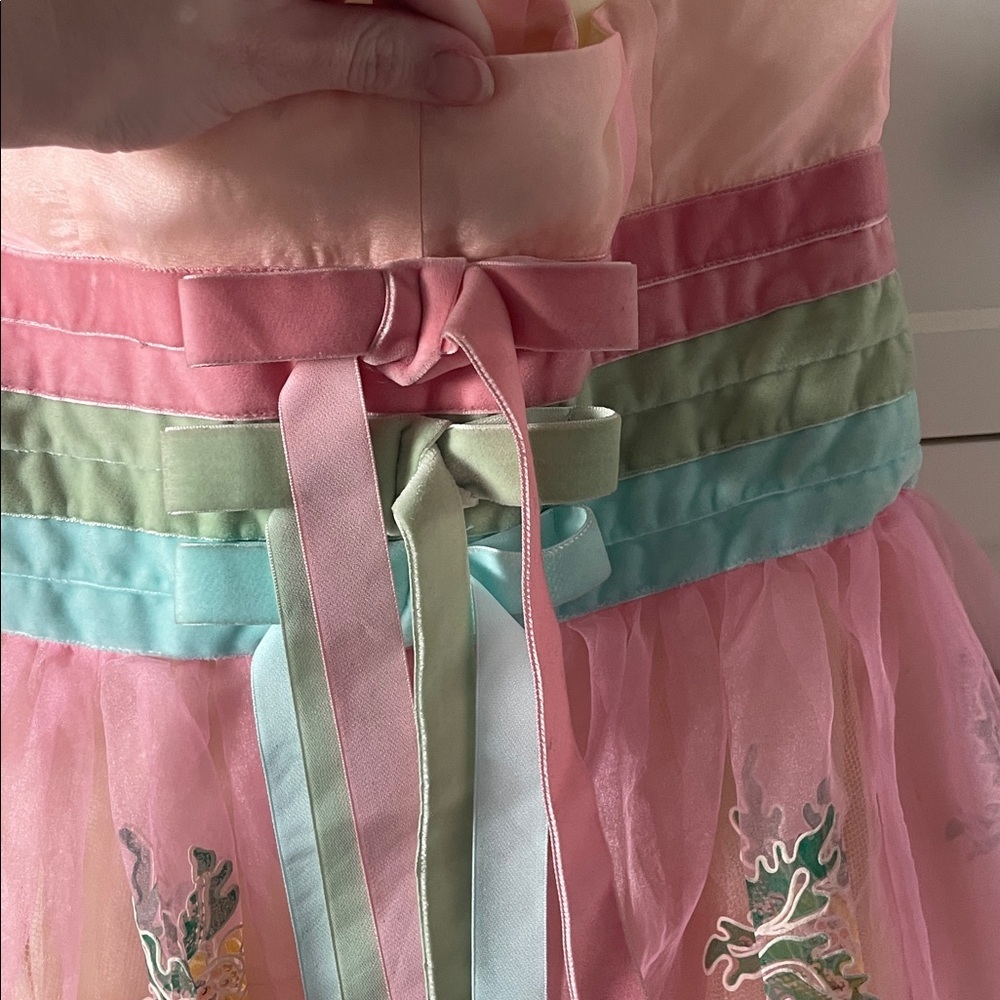 NWT Betsey Johnson Women’s Vintage Pink Tulle Layered Floral Cocktail Dress - 6 - Picture 8 of 13